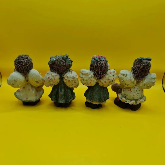 Set of 4 Angels Little Girls Figurines Ceramic Christmas Gift Holidays - Picture 2 of 4
